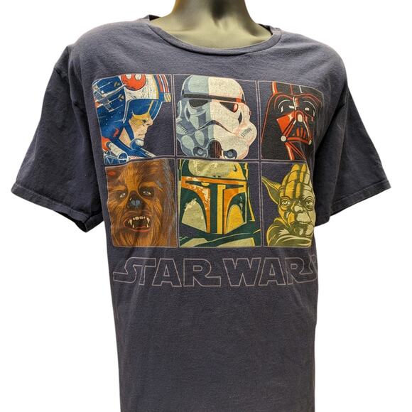 Disney Other - Star Wars Disney Mens 2XL T Shirt Sci Fi Graphic Darth Vader Yoda Chewbacca Boba